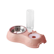 Load image into Gallery viewer, 3 in 1 Stainless Steel Pet Dog Feeder Bowl With Dog Water Bottle Cat Automatic Drinking Cat Food
