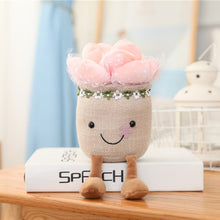 Load image into Gallery viewer, Succulent Plants Plush Stuffed Toys Lifelike Holding Flowers Soft Bookshelf Decor Doll Creative Potted Flowers Pillow for Girls
