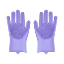 Load image into Gallery viewer, Dishwashing Cleaning Gloves Magic Silicone Rubber Dish washing Gloves for Household Scrubber Kitchen Clean Tool Scrub 1 Pair
