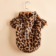 Load image into Gallery viewer, Pet Clothes Elegant Luxury Fur Dress Winter Overcoat Small Dog Cat Clothes Bowknot Leopard Chihuahua Noble Princess Party Dress
