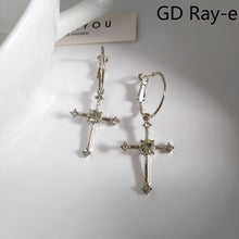 Load image into Gallery viewer, Students Crystal Clean Gothic Diamante Cross Charm Women Hoop Earrings Fashion Dangle Earrings for Girls Gifts 325
