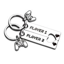 Load image into Gallery viewer, 2 PCS Funny Couple Gamers Gifts Player 1 Player 2 Matching Keychain for Her Him Girlfriend
