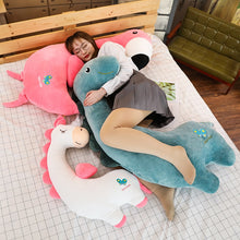 Load image into Gallery viewer, 80~120cm Giant Unicorn Toy Stuffed Animal Boyfriend Pillows Gift for Lover Birthday Dinosaur Flamingo Message Pillow Bed Cushion
