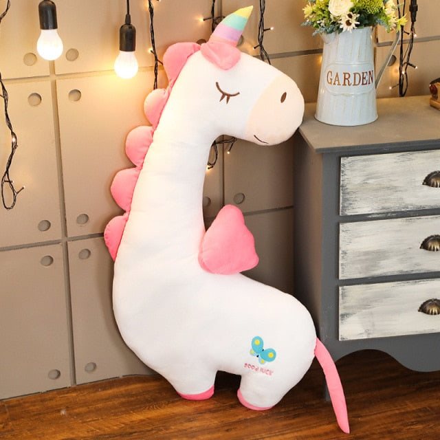 80~120cm Giant Unicorn Toy Stuffed Animal Boyfriend Pillows Gift for Lover Birthday Dinosaur Flamingo Message Pillow Bed Cushion