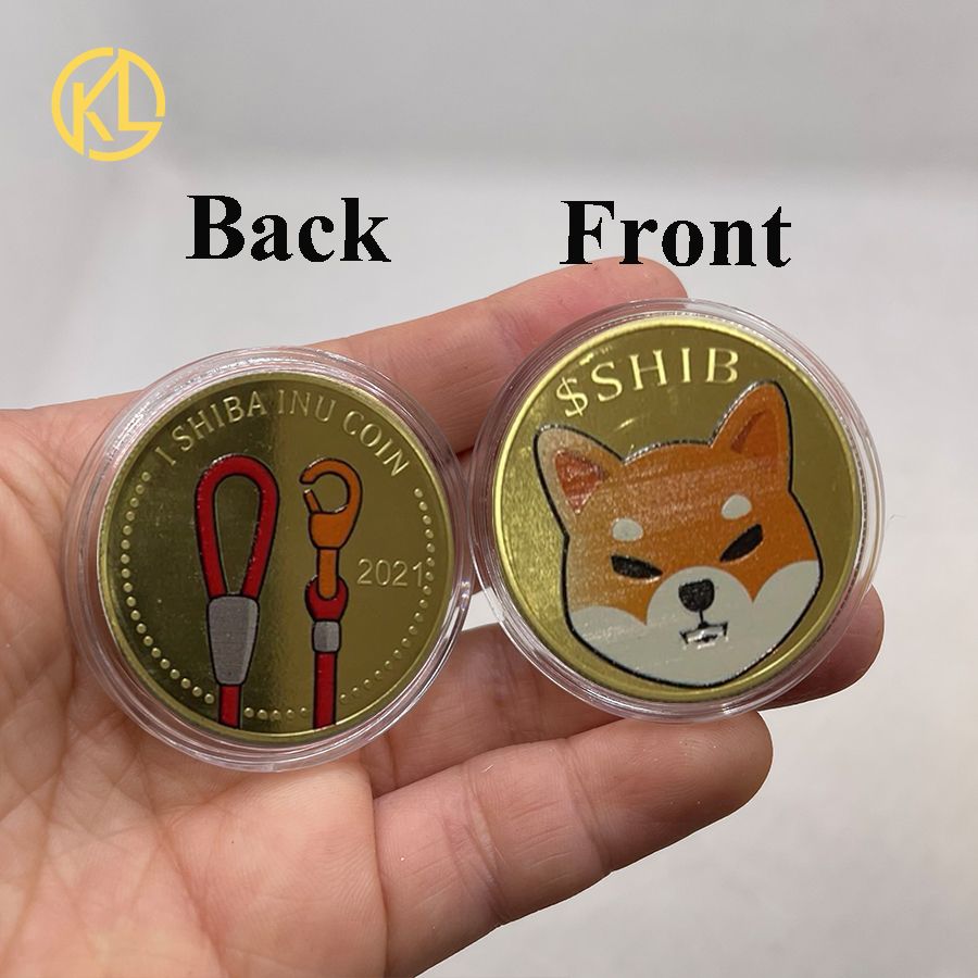 Dogecoin Killer Shiba Inu Coin (SHIB) CRYPTO Metal Gold Plated Physical Shib Coin Shiba Doge Killer Souvenir Commemorative Coins