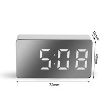 Load image into Gallery viewer, LED Mirror Digital MINI Alarm Clock Snooze Table Clock Wake Up Mute Calendar Dimmable Electronic Desktop Clocks Must USB Work
