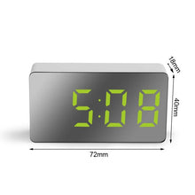 Load image into Gallery viewer, LED Mirror Digital MINI Alarm Clock Snooze Table Clock Wake Up Mute Calendar Dimmable Electronic Desktop Clocks Must USB Work
