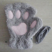 Load image into Gallery viewer, Women Winter Fur Rabbit Mittens fingerless Gloves Plush Warm Glove Winter Soft Thick Gloves for Women Girl Flexible Half Finger
