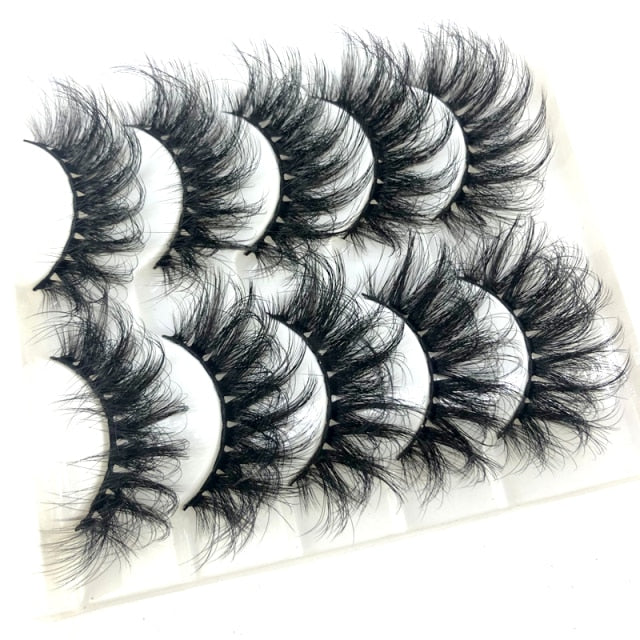 5 Pairs 25 mm 3d Mink Lashes Bulk Faux with Custom Box Wispy Natural Mink Lashes Pack Short Natural False Eyelashes