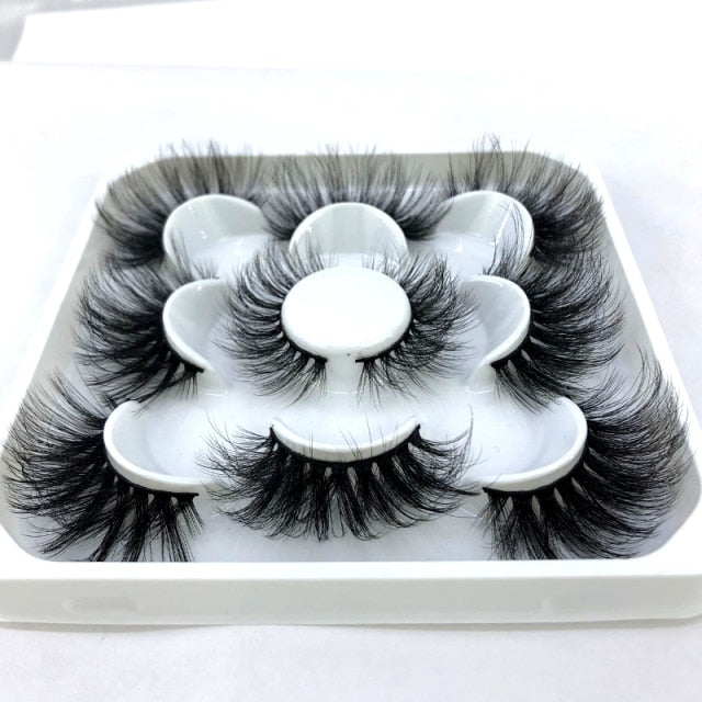 5 Pairs 25 mm 3d Mink Lashes Bulk Faux with Custom Box Wispy Natural Mink Lashes Pack Short Natural False Eyelashes wedding glam