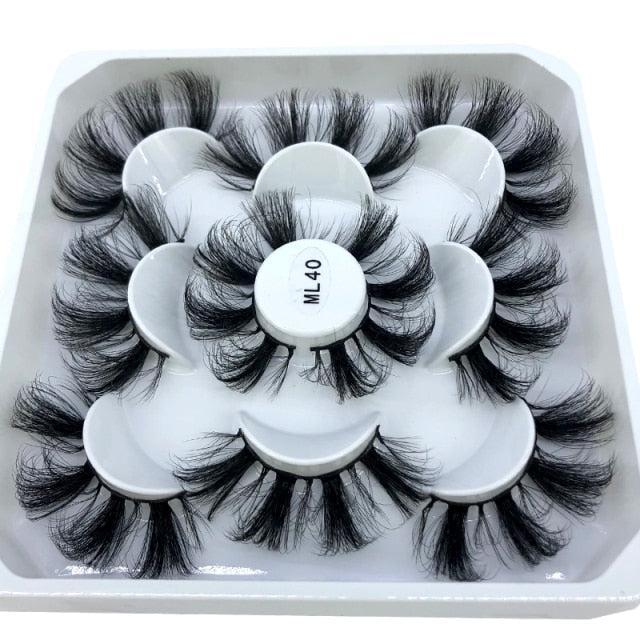 5 Pairs 25 mm 3d Mink Lashes Bulk Faux with Custom Box Wispy Natural Mink Lashes Pack Short Natural False Eyelashes