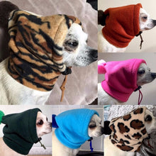 Load image into Gallery viewer, Small Fur Ball Pet Hat Warm drawstring adjustment hat winter dog hat Fleece Puppy Outdoor Cold Protection Cap Dog Headgear
