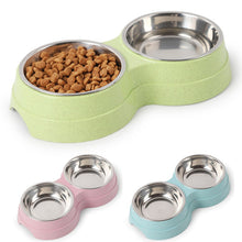 Load image into Gallery viewer, Double Pet Bowls Dog Food Water Feeder Stainless Steel Pet Drinking Dish Feeder Cat Puppy Feeding Supplies Small Dog Accessories
