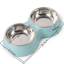 Load image into Gallery viewer, Double Pet Bowls Dog Food Water Feeder Stainless Steel Pet Drinking Dish Feeder Cat Puppy Feeding Supplies Small Dog Accessories
