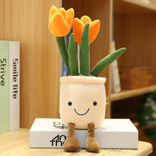 Load image into Gallery viewer, Lifelike Tulip&amp;Succulent Plants Plush Stuffed Decor Toys Soft Bookshelf Decor Doll Creative Potted Flowers Pillow for Girls Gift
