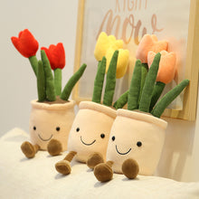 Load image into Gallery viewer, Lifelike Tulip&amp;Succulent Plants Plush Stuffed Decor Toys Soft Bookshelf Decor Doll Creative Potted Flowers Pillow for Girls Gift
