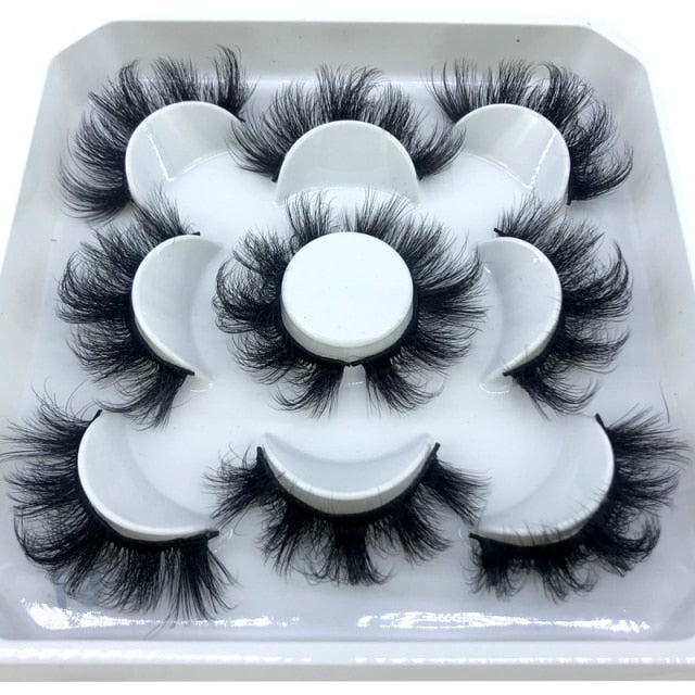 New 5 pairs 8-25mm natural 3D false eyelashes fake lashes makeup kit Mink Lashes extension mink eyelashes