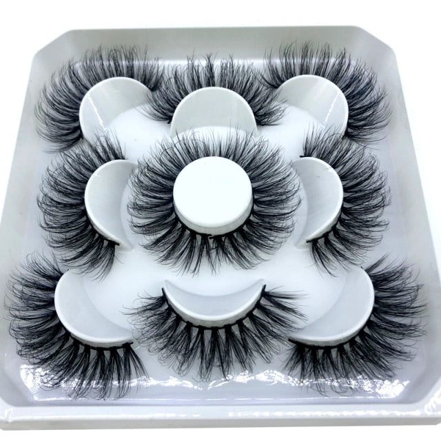 New 5 pairs 8-25mm natural 3D false eyelashes fake lashes makeup kit Mink Lashes extension mink eyelashes