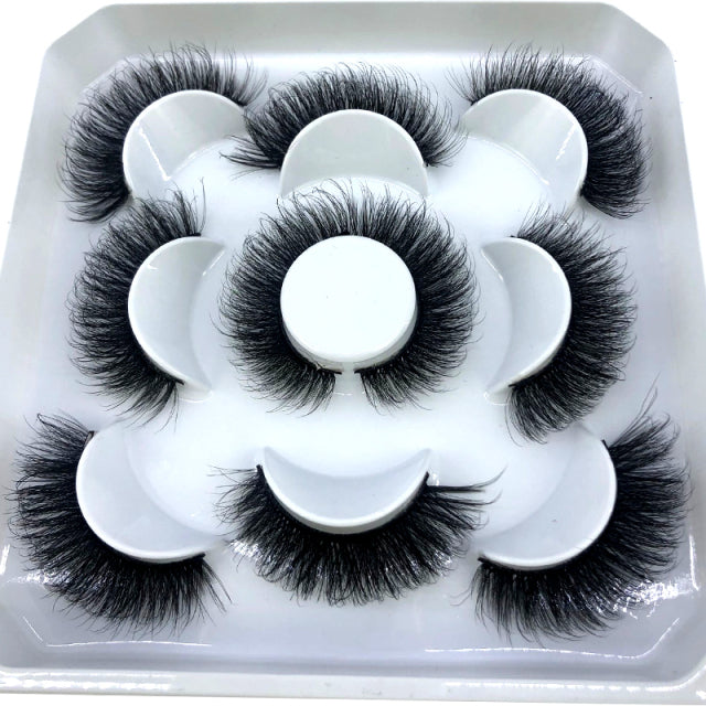 New 5 pairs 8-25mm natural 3D false eyelashes fake lashes makeup kit Mink Lashes extension mink eyelashes