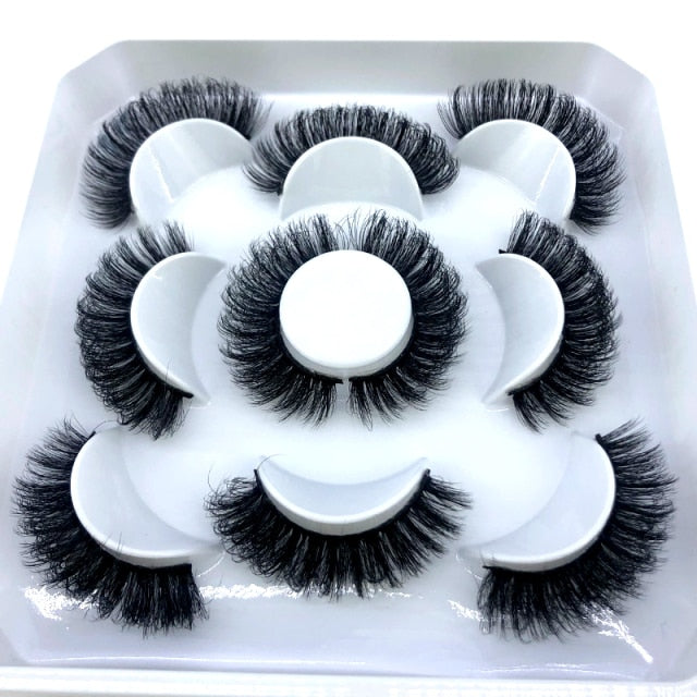 New 5 pairs 8-25mm natural 3D false eyelashes fake lashes makeup kit Mink Lashes extension mink eyelashes