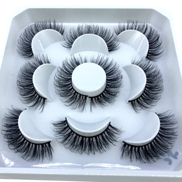 New 5 pairs 8-25mm natural 3D false eyelashes fake lashes makeup kit Mink Lashes extension mink eyelashes