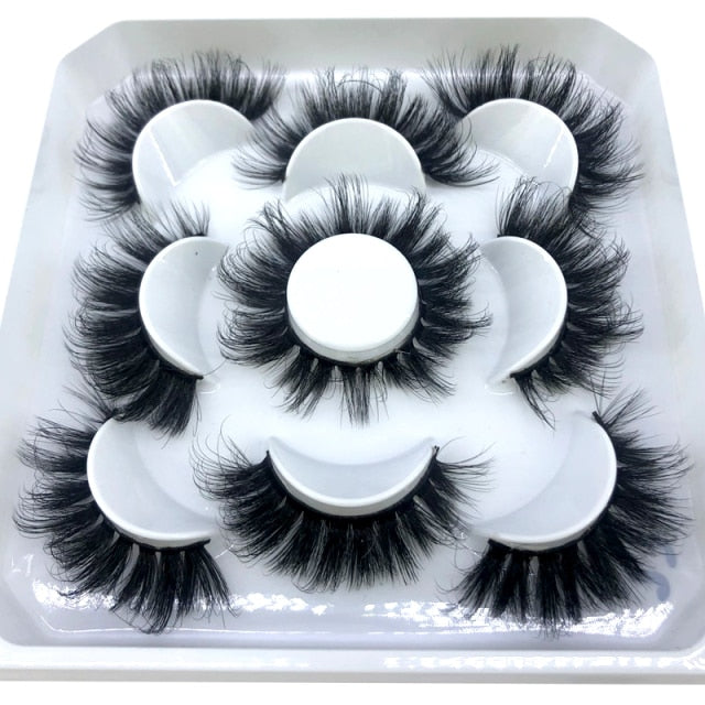 New 5 pairs 8-25mm natural 3D false eyelashes fake lashes makeup kit Mink Lashes extension mink eyelashes