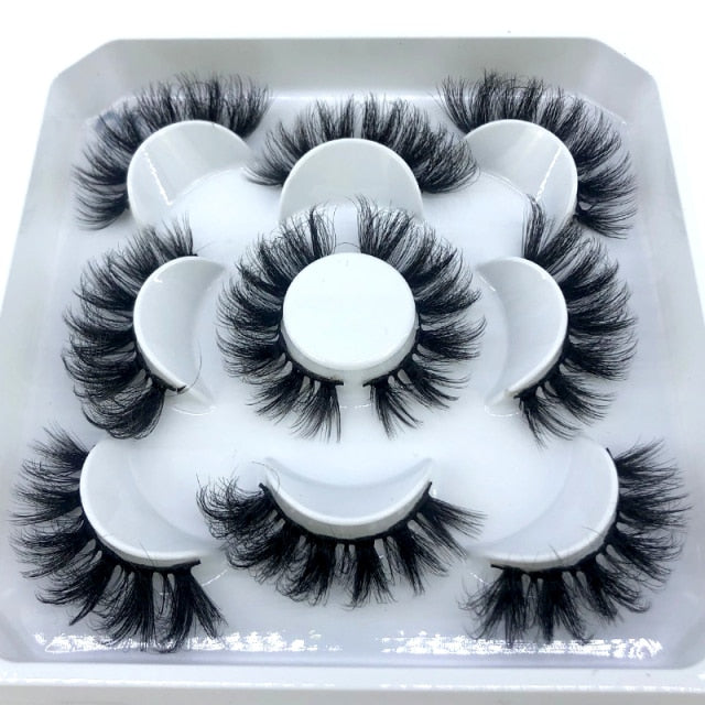 New 5 pairs 8-25mm natural 3D false eyelashes fake lashes makeup kit Mink Lashes extension mink eyelashes