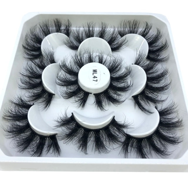 New 5 pairs 8-25mm natural 3D false eyelashes fake lashes makeup kit Mink Lashes extension mink eyelashes