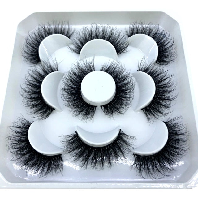 New 5 pairs 8-25mm natural 3D false eyelashes fake lashes makeup kit Mink Lashes extension mink eyelashes