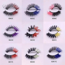Load image into Gallery viewer, 3D Color False Lashes Ombre Natural Long Colorful Eyelashes Dramatic Makeup Fake Lash Party Colored Lashes for Cosplay Halloween
