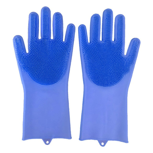 2pcs Silicone Cleaning Gloves Multifunction Magic Silicone Dish Washing Gloves For Kitchen Household Silicone Washing
