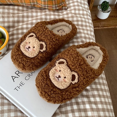 Cute Animal Slipper For Women Girls Fashion Kawaii Fluffy Winter Warm Slippers Woman Cartoon Milk Cow House Slippers Funny Shoes