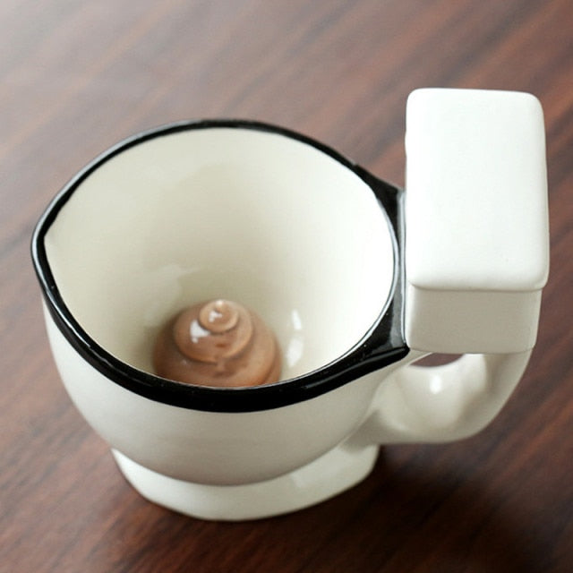 Novelty Toilet Ceramic Mug With Handle 300ml Coffee Tea Milk Ice Cream Cup Funny For Gifts