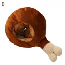 Load image into Gallery viewer, Cute Chicken Leg Bread Dumpling Bun Soft Plush Doll Headgear Hat Sleeping Toy
