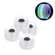 Load image into Gallery viewer, 4Pack Quad Roller Skate Wheels Light Up Bearings for Double Row Skating Grip Bearings Parts Free Rollerskate
