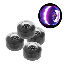 Load image into Gallery viewer, 4Pack Quad Roller Skate Wheels Light Up Bearings for Double Row Skating Grip Bearings Parts Free Rollerskate
