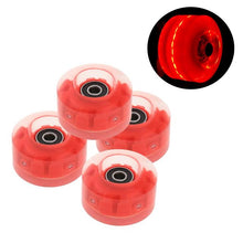 Load image into Gallery viewer, 4Pack Quad Roller Skate Wheels Light Up Bearings for Double Row Skating Grip Bearings Parts Free Rollerskate
