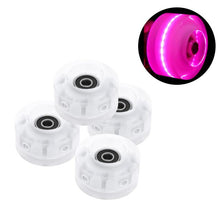 Load image into Gallery viewer, 4Pack Quad Roller Skate Wheels Light Up Bearings for Double Row Skating Grip Bearings Parts Free Rollerskate
