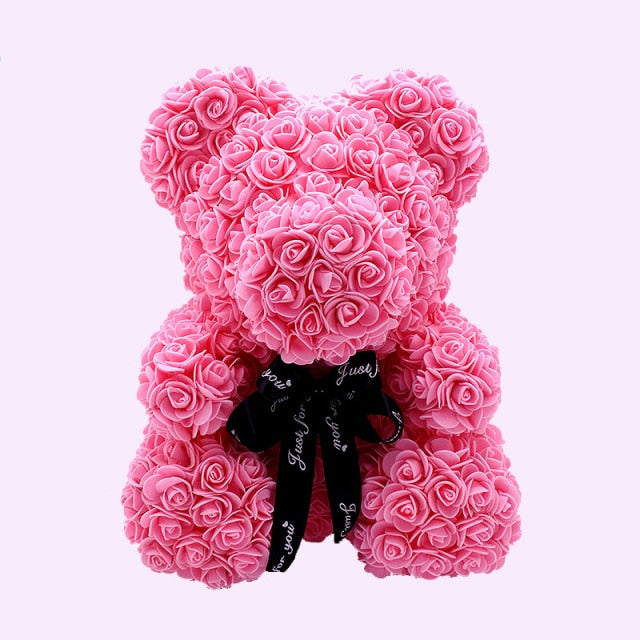 Rose Bear Christmas Gift Christmas Decoration Valentine's Day Gift Rose Flower Bear Birthday handmade Teddy Bear Simulation Rose