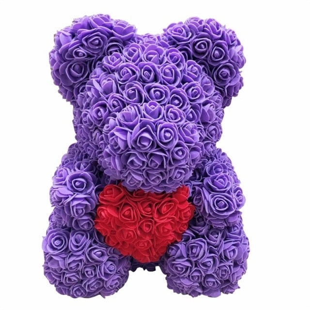 Rose Bear Christmas Gift Christmas Decoration Valentine's Day Gift Rose Flower Bear Birthday handmade Teddy Bear Simulation Rose