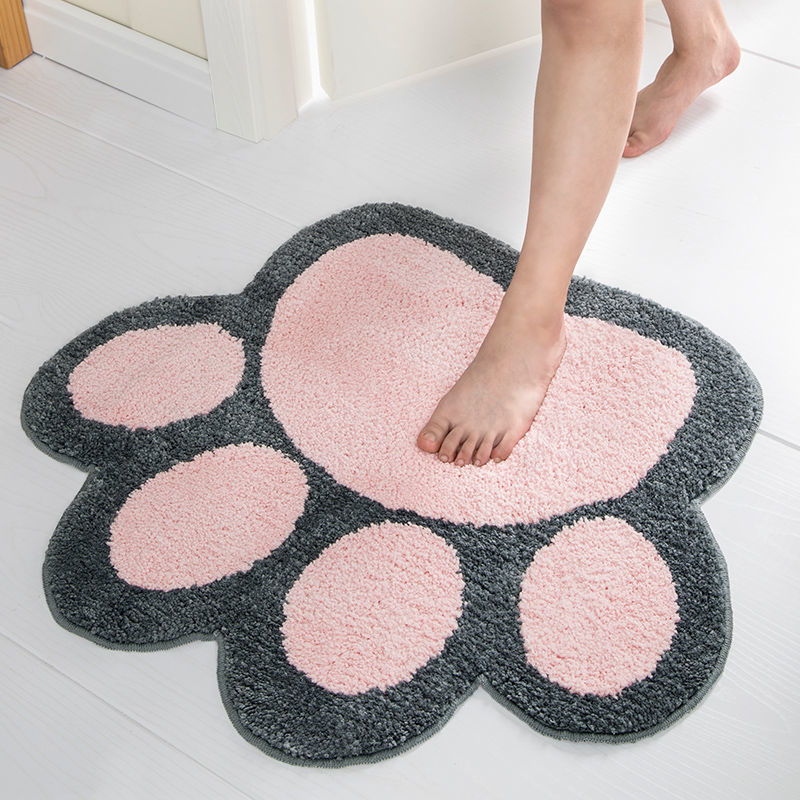 Cat Paw Printed Mat Absorb Water Non-slip Super Soft Quick Dry Foot Pad Kid Room Bedside Home Decor Carpe
