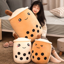 Load image into Gallery viewer, Bubble tea cup plush toy pillow stuffed food milk tea soft doll milk tea cup pillow cushion kids toys birthday gift
