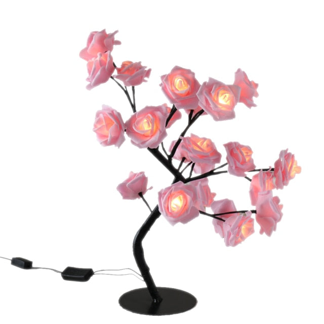 LED Table Lamp Rose Flower Tree USB Night Lights Christmas Decoration Gift For Kids Room Rose Flower Lighting Home Decoration