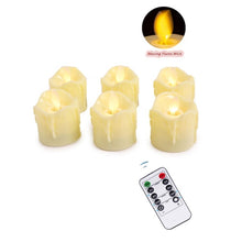 Load image into Gallery viewer, Pack of 6 or 12 Remote or Not Remote Flameless Battery Candles,Realistic and Bright Flickering Fake Dancing Flame Tea lights
