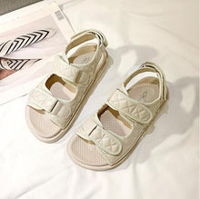 Load image into Gallery viewer, Trends Sandals Summer New Flat British Wind Velcro Embroidery Thick-soled Casual Casual Roman Fragrance Designer Shoes Star
