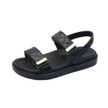 Load image into Gallery viewer, Trends Sandals Summer New Flat British Wind Velcro Embroidery Thick-soled Casual Casual Roman Fragrance Designer Shoes Star
