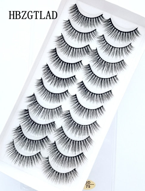 10 Pairs Natural False Eyelashes Fake Lashes Long Makeup 3d Mink Lashes Extension Eyelash Mink