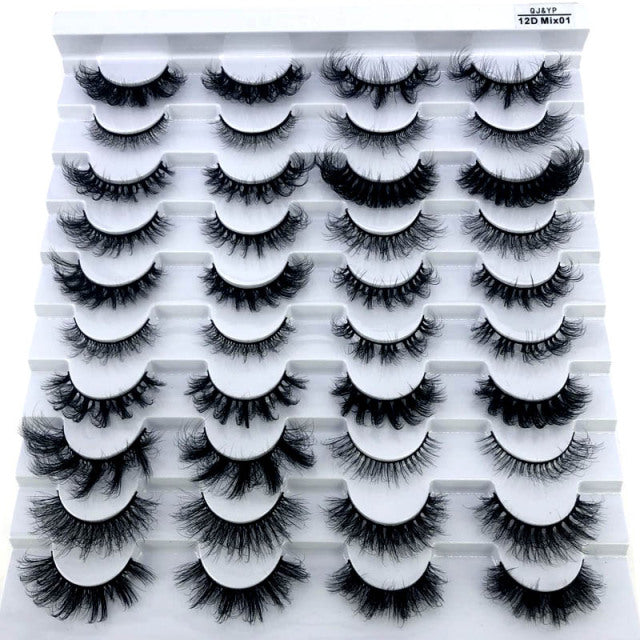 20 pairs natural false eyelashes fake lashes long makeup 3d mink eyelashes eyelash extension mink eyelashes