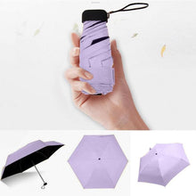 Load image into Gallery viewer, Women Luxury Lightweight Umbrella Black Coating Parasol 5 Fold Sun Rain Umbrella Unisex Travel Protable Pocket Mini Umbrella
