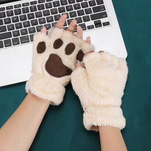 Load image into Gallery viewer, New Winter Gloves Women Bear Plush Cat Paw Claw Gloves Cute Kitten Fingerless Mittens Christmas Halloween for Girls Gift Gloves
